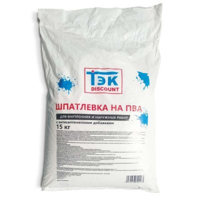 Шпатлевка финишная ТЭК "Discount" на ПВА 15кг.