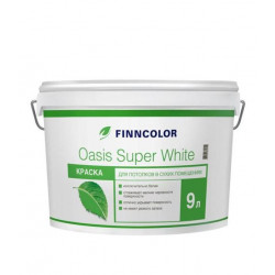 Краска водно - дисперсионная для потолка Oasis Super White 9 л