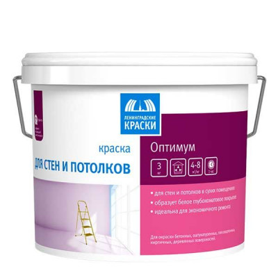 Краска водно - дисперсионная для стен и потолков Оптимум 7 кг