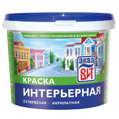 Краска ВАК-14 интерьерная супербелая АкваВИТ 6 кг