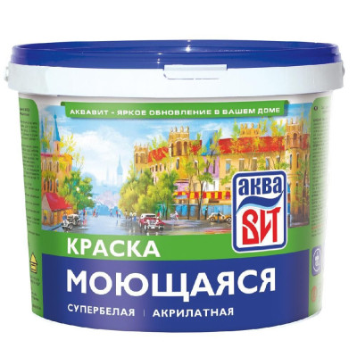 Краска ВАК-20 моющаяся супербелая АкваВИТ 2,5 кг