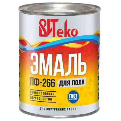 Эмаль для пола ПФ-266 золотисто - коричневый ВИТeko 0,8 кг