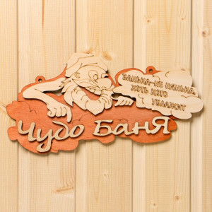 Табличка "Чудо-баня" 30х16см двухслойная 