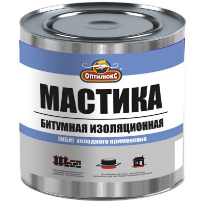 Мастика Оптилюкс битумно-изоляционная МБИ 1,8кг