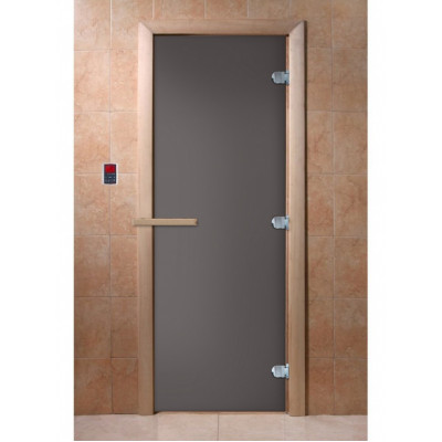 Дверь 700х1700 графит матовый, коробка листва "Затмение" DoorWood