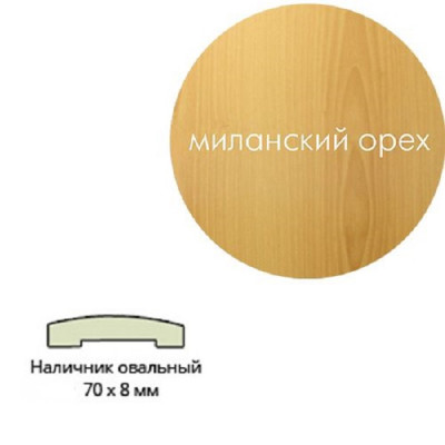Наличник ламинированный 70х8х2150 миланский орех овальный 