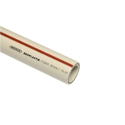Труба PPR d.25мм PN25 EKOPLASTIK серая Fiber BASALT 4м