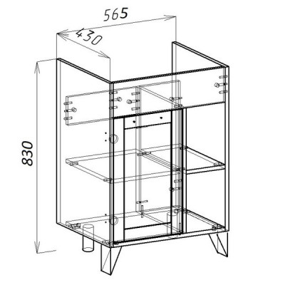 Тумба EvaGold Olsen 60 №2 + умывальник Como - 60