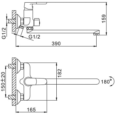 Смеситель для ванны FRAP F2234 хром белый