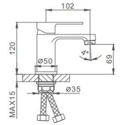 Смеситель для раковины FRAP F1041 хром белый