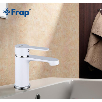 Смеситель для раковины FRAP F1041 хром белый