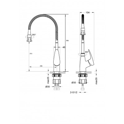 Смеситель для кухни Lemark Linara LM0413С гибкий излив хром Смеситель для кухни Lemark Linara LM0413С гибкий излив хром