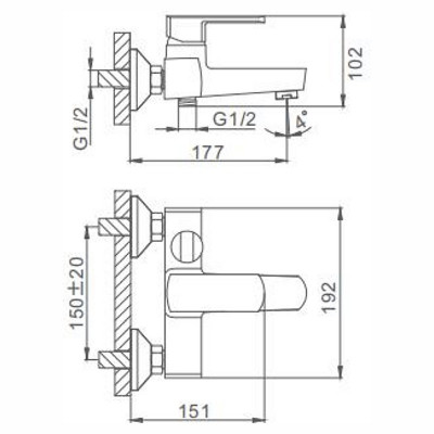 Смеситель для ванны Frap F3273 хром