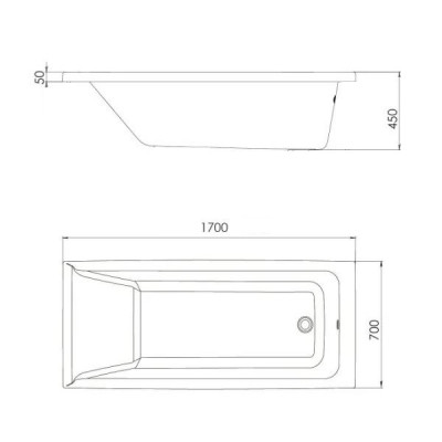 Ванна Triton Аура 1700х700 без каркаса